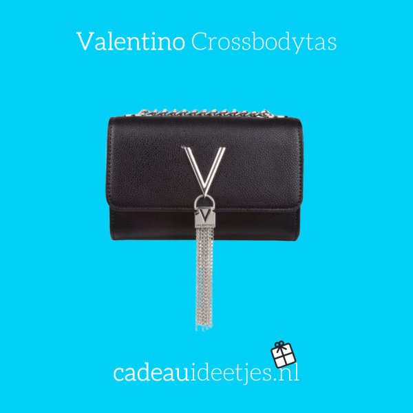 zwarte valentino crossbodytas met logo