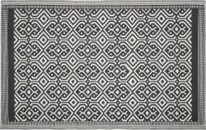 Zwart wit buiten vloerkleed A-symmetrisch patroon