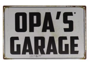 Wandbord – Opa's garage